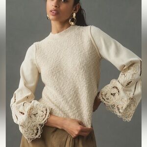 Textured eyelet sweater vest top
